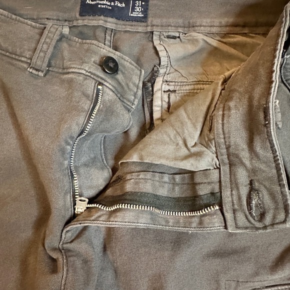 Abercrombie & Fitch Stretch Cargo Pant Gray/Brown Cotton Blend Womens 31x30 - Picture 4 of 12